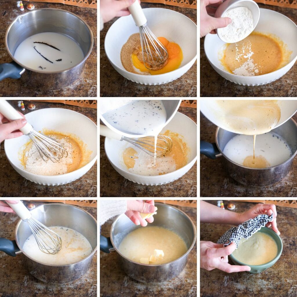préparation de la crème pâtissière à la vanille