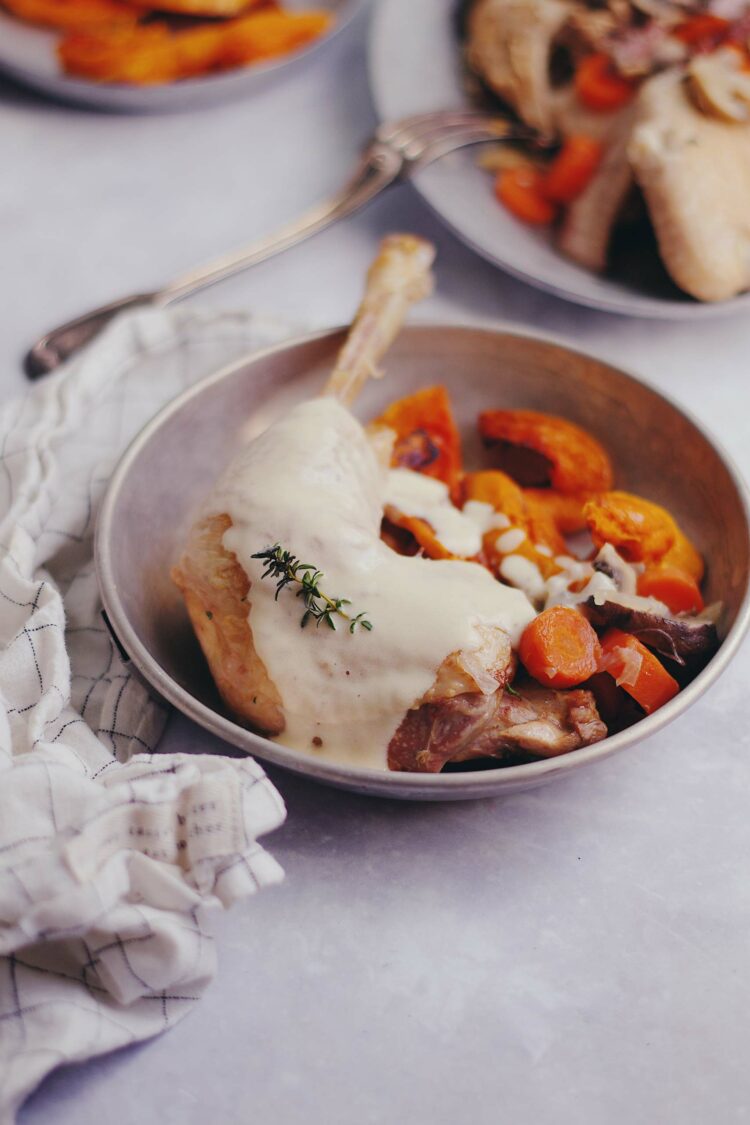 Blanquette de cou-nu aux champignons