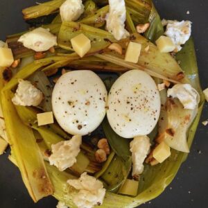 Nid de poireaux rôtis