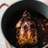 Coquelet au vin rouge