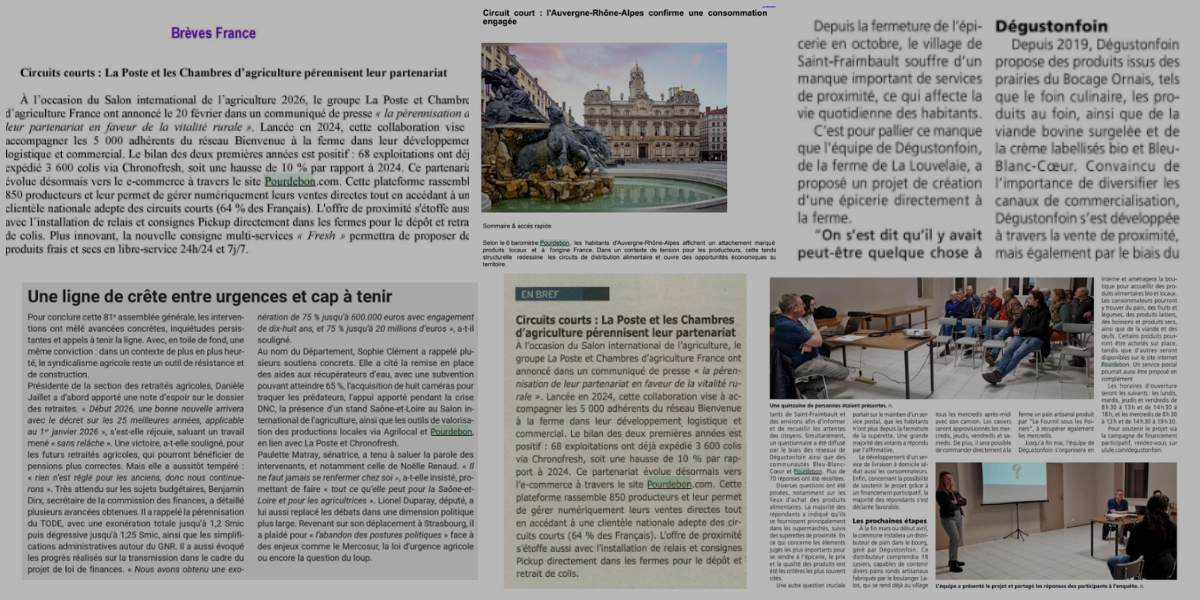Les retombées presse de Pourdebon en mars 2026
