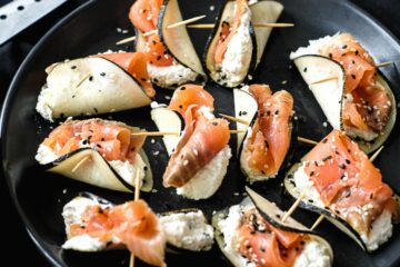 Amuse-bouche de radis noir et truite fumée