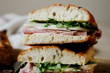 Focaccia sandwich à l'Ossau Iraty AOP et jambon