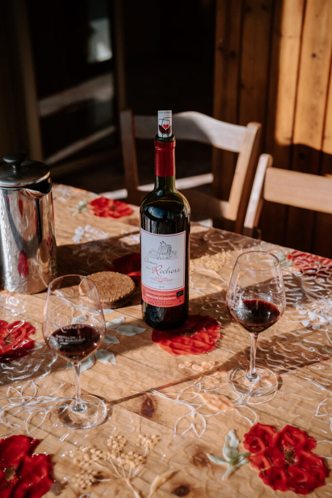 Dégustation vin rouge Château des Rochers
