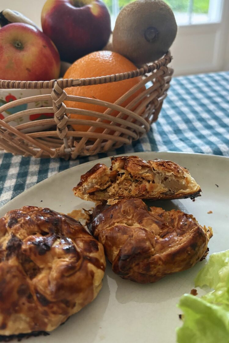 Petits feuilletés au poulet et légumes rôtis de Julie