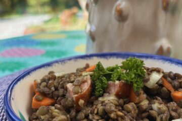 Salade de lentilles aux saucisses de Montbéliard de Julie