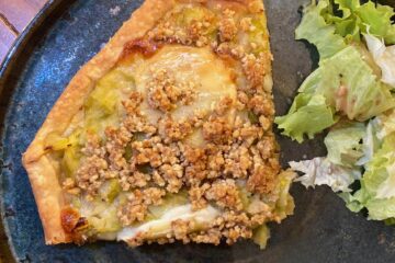 Tarte aux poireaux, chèvre et noix de Delphine
