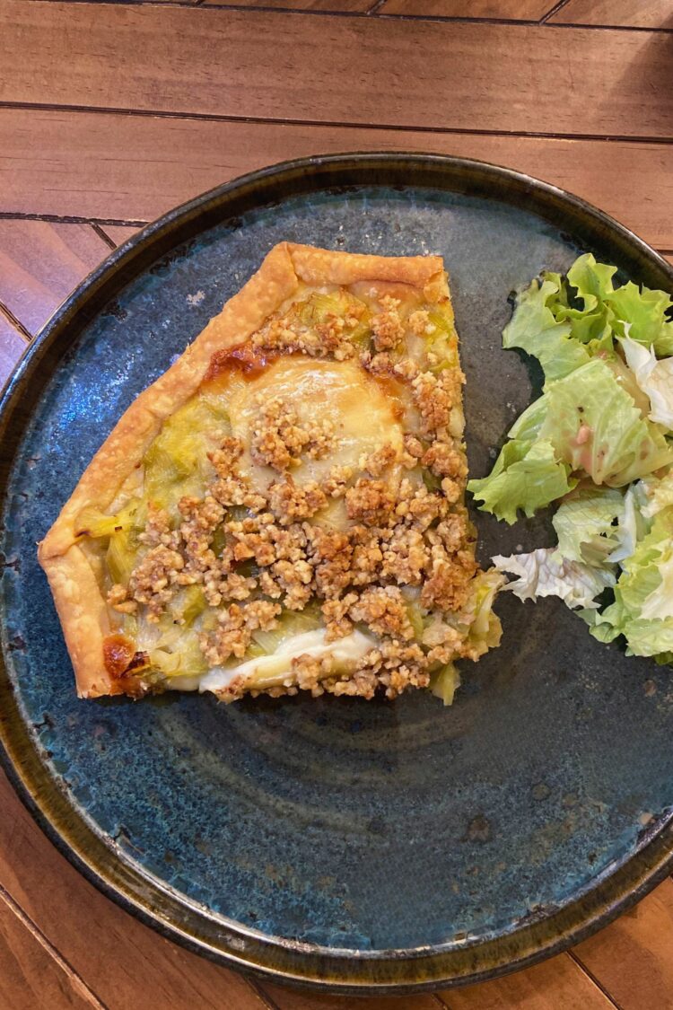 Tarte aux poireaux, chèvre et noix de Delphine