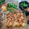 Crumble butternut, châtaignes et truite